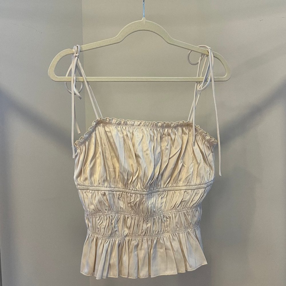 johnny becca Ruffled Corset Style Cropped Tank Top - Small